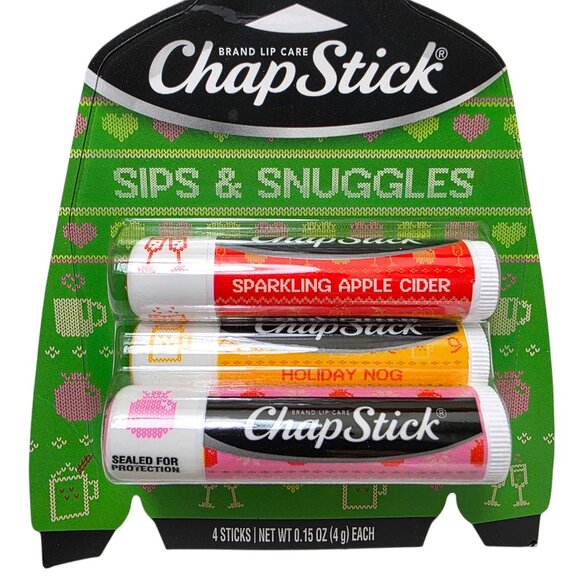 3 Pk (12 Sticks) Chapstick Sips & Snuggles Moisturizing Lip Care Limited Edition - Picture 4 of 5